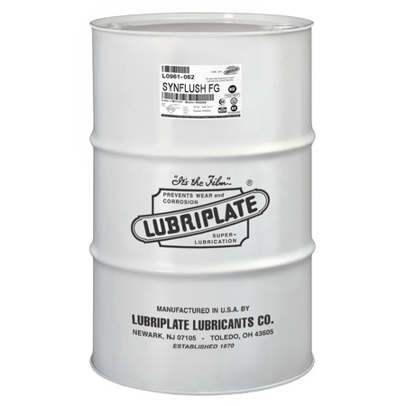 LUBRIPLATE Synflush Fg, Drum, H-1/Food Grade Synthetic Ester Fluid For Flushing And Cleaning L0961-062